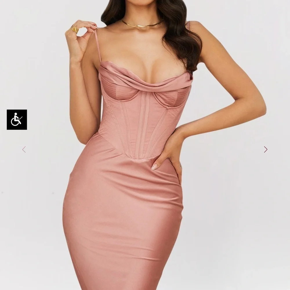 House of CB Myrna Dress Rose M - Picture 2 of 11